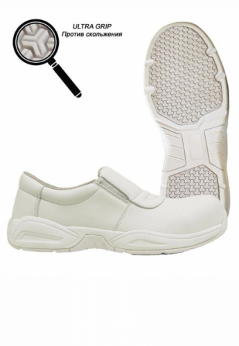 Анатомическая подошва. Сабо "White Grip Protection". Подошва: двухслойный полиуретан.. Подошва двухслойная полиуретановая система. Обувь белая с композитным подноском.